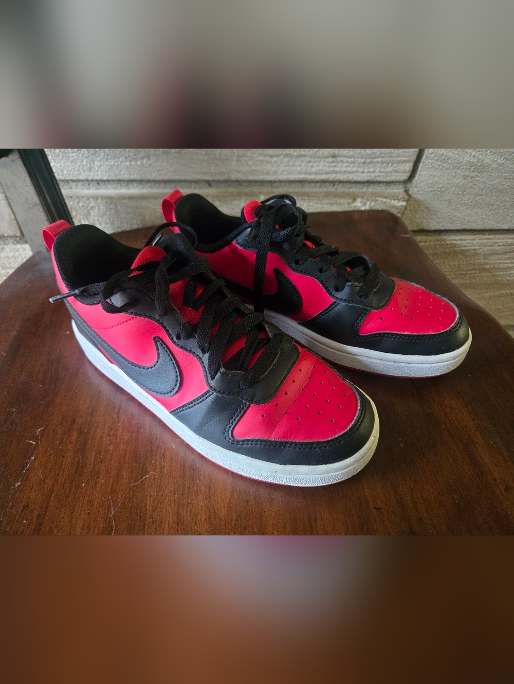 Nike Court Borough Low Dunks Kids Size 4 Red And Black